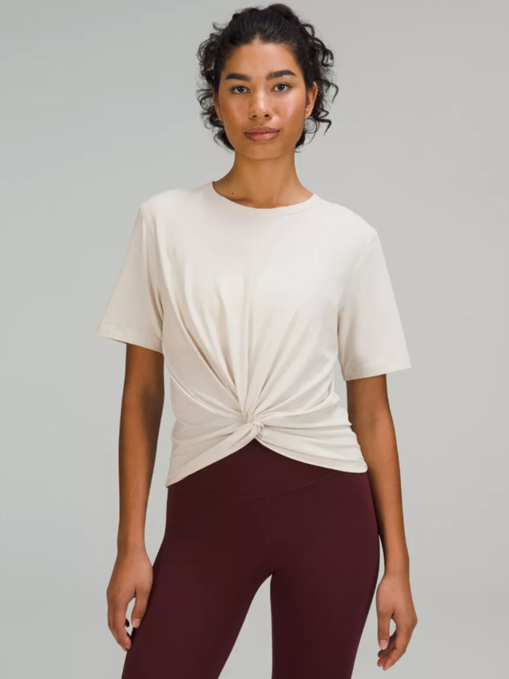 Lululemon Crescent T-Shirt, crop, Size 4, Beige